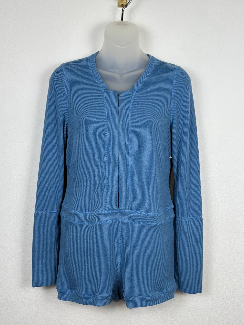Free People Intimately HOME ALONE Long Sleeve Thermal Playsuit Romper M NWOT